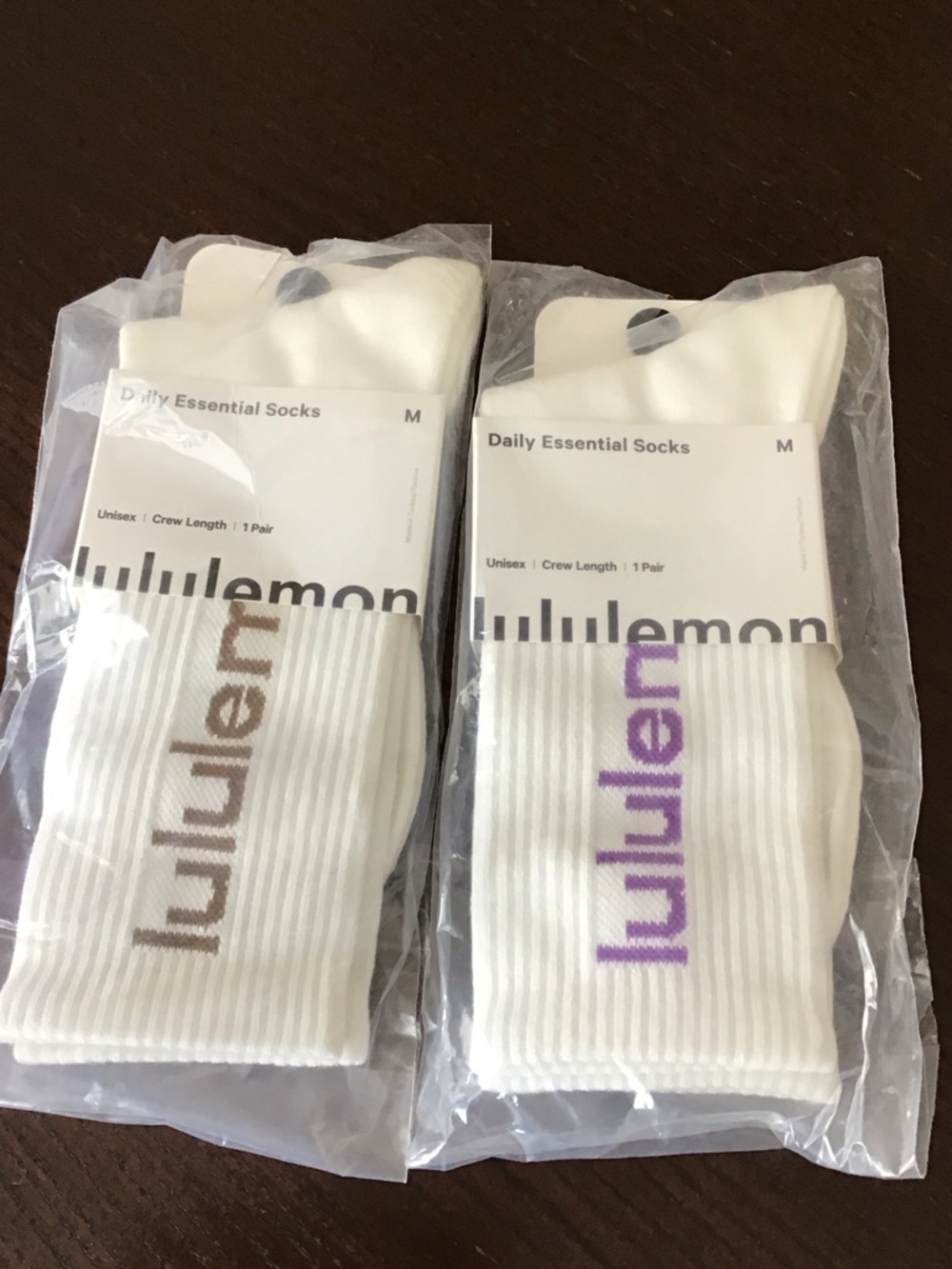 NWT 2 pairs Lululemon Daily Essential Crew Socks